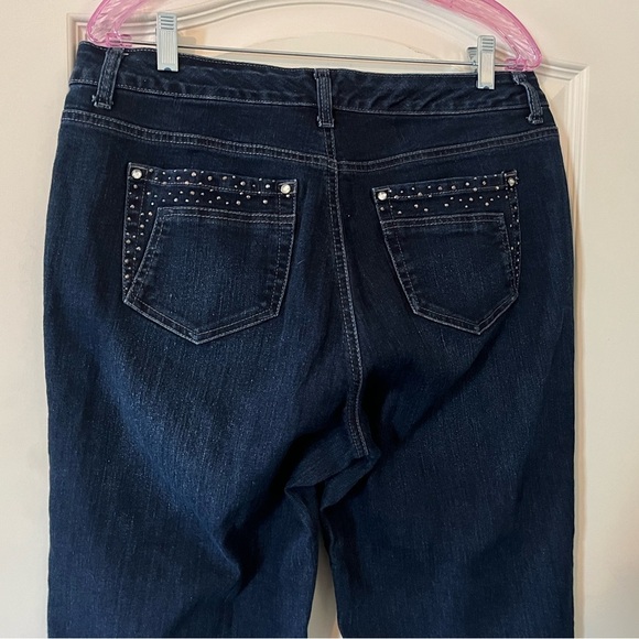 Style & Co Jeans Tummy Control Women's Dark Wash Cropped Jeans Size 12 - Picture 3 of 13